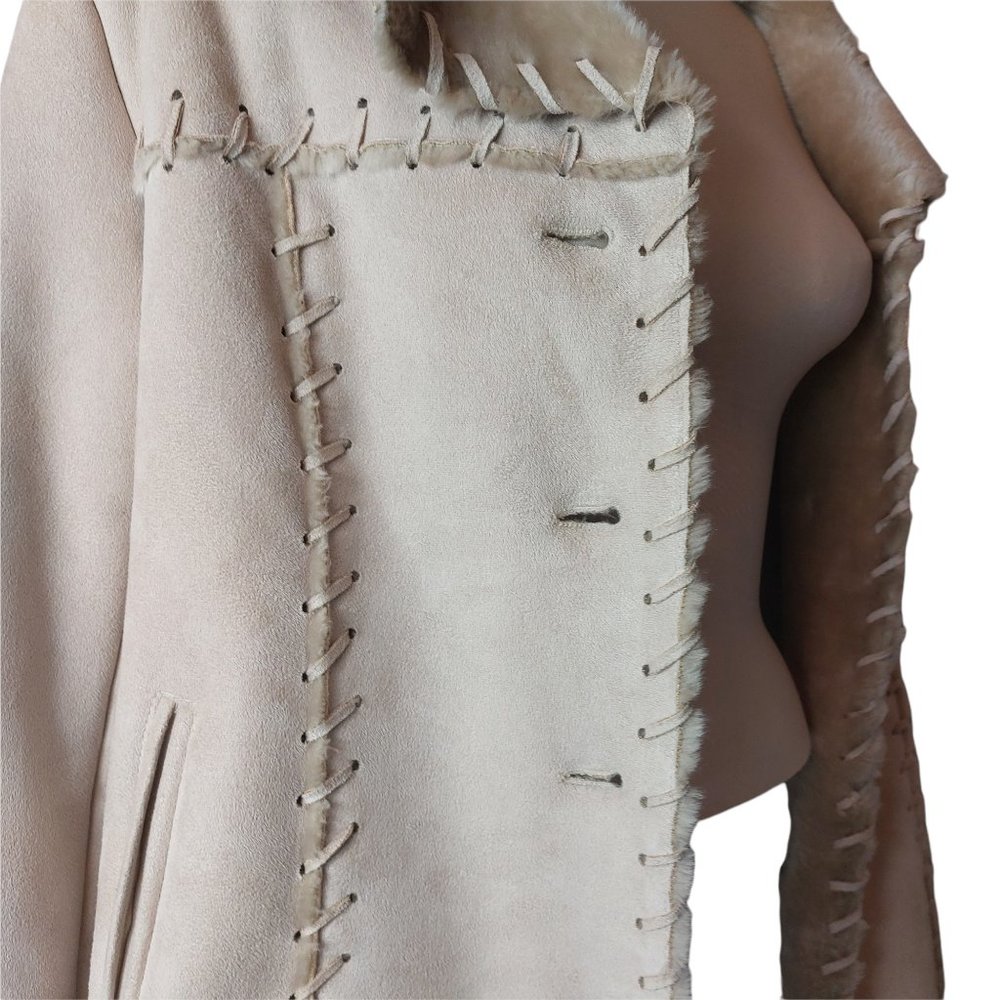 Suede Jacket  Faux Fur - Size Large